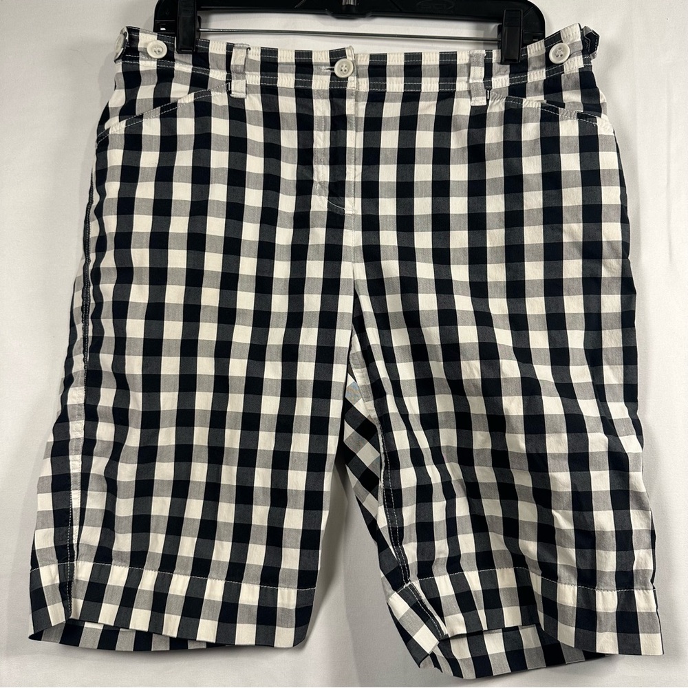 Jones New York Black and White Gingham  Women’s Bermuda Shorts